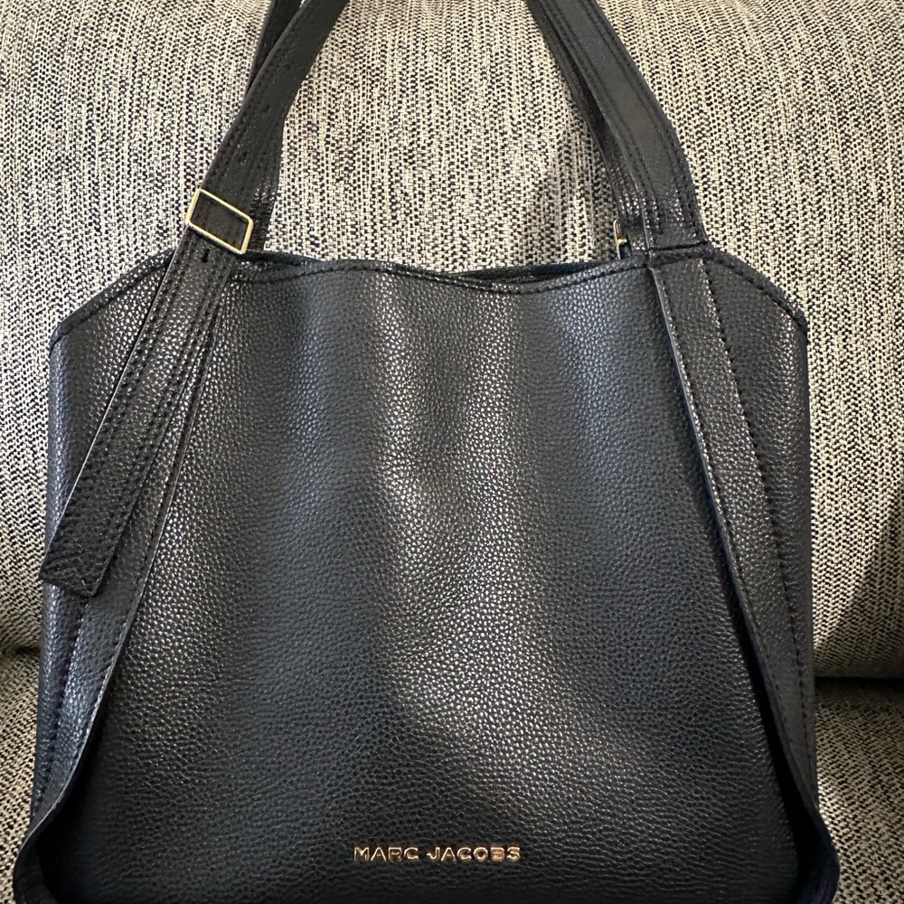 Marc Jacobs Black and Gold Structured Tote